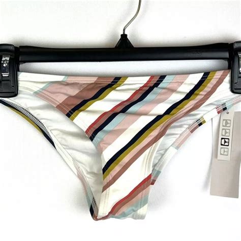 Roxy Swim Roxy Womens Multicolored Striped Bikini Bottom Size Xs