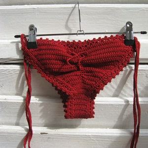 Crochet Bikini Set In Dark Red Lace Can Be Made In Any Color Etsy