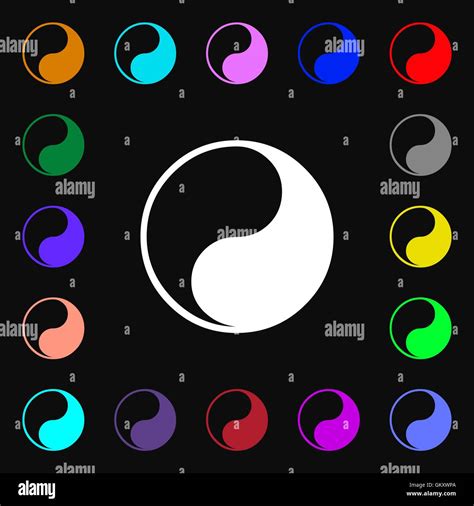Yin Yang Iconi Zeichen. Viele bunte Symbole für Ihr Design. Vektor ...