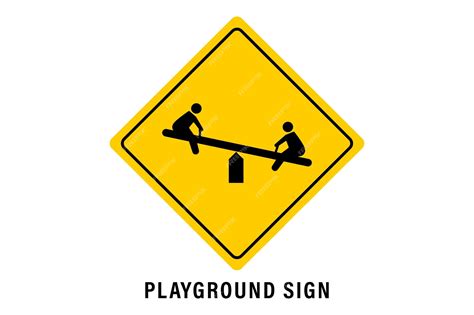 Знак игровой площадки Символ предупреждения о детях, играющих внутри ...
