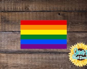 Lgbt Gay Pride Rainbow Flag Car Vinyl Decal Or Magnet Outdoor Etsy