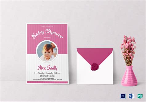 Stylish Baby Shower Invitation Design Template in Word, PSD, Publisher