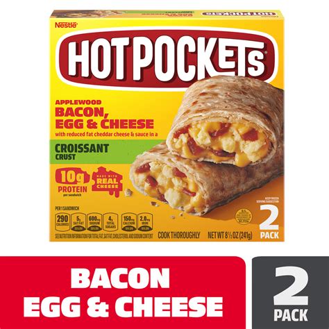 Hot Pockets Applewood Bacon Egg Cheese Frozen Sandwiches Hero