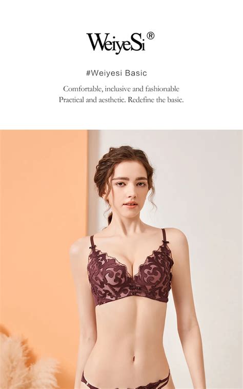 Weiyesi New Model Lingerie French Stylish Wireless Sexy Satin Embroidery Bra And Net Panty Set