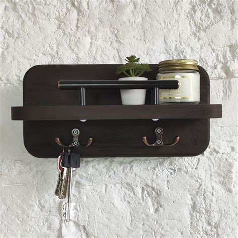 Ключница настенная с полкой в коридор Полка вешалка с крючками для ...