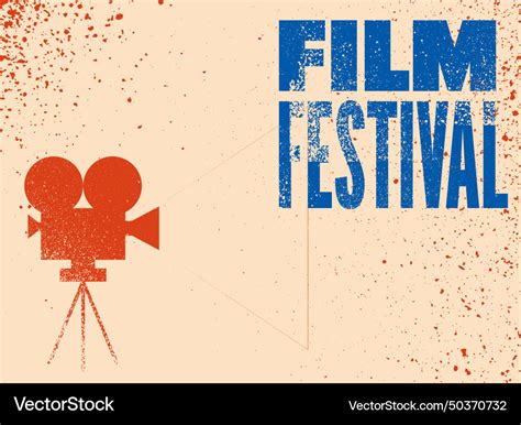 Film festival typographical vintage grunge poster Vector Image