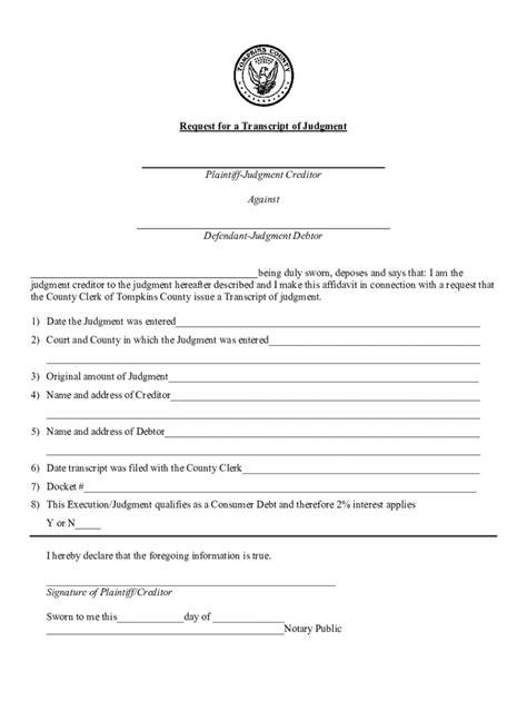 Fillable Online Judgment Creditors Affidavit For Income Execution Fax