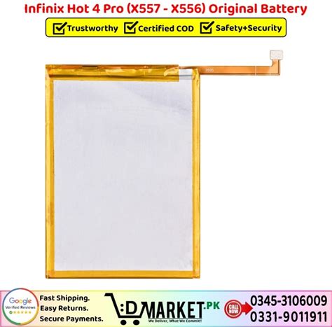 Infinix Hot Pro X X Original Battery Price In Pakistan Fast Secure