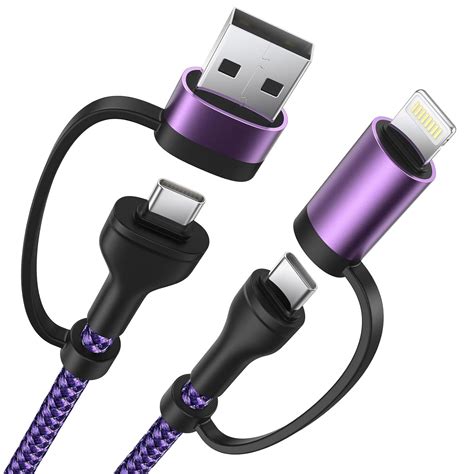 Amazon.com: 4 in 1 Charging Cable 60W 6FT Apple MFi Certified USB C to