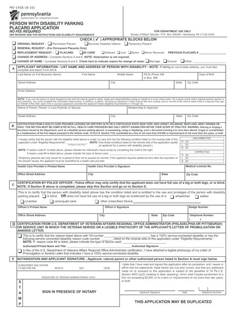 Handicap Parking Permit Form Images