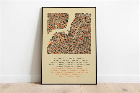 New York Map Poster City Map Poster Custom Map Poster Etsy