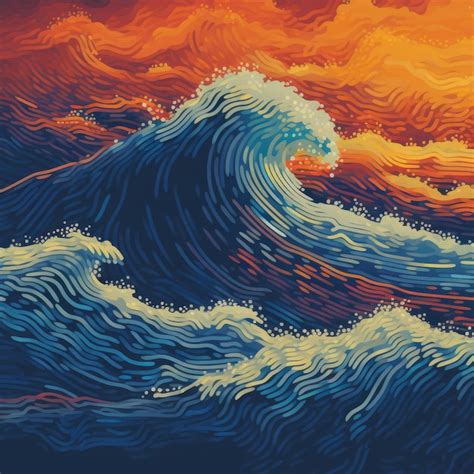 Premium AI Image | Retro Meets Modern Diving into 8Bit Vector Pattern Waves