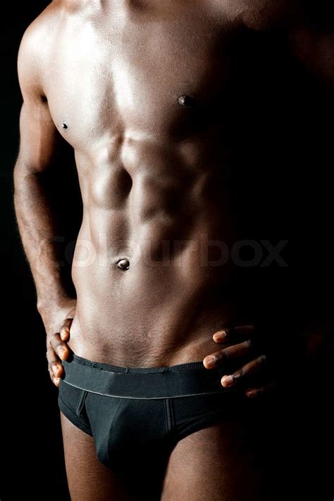 Naked Man With Arms On His Waist Stock Image Colourbox