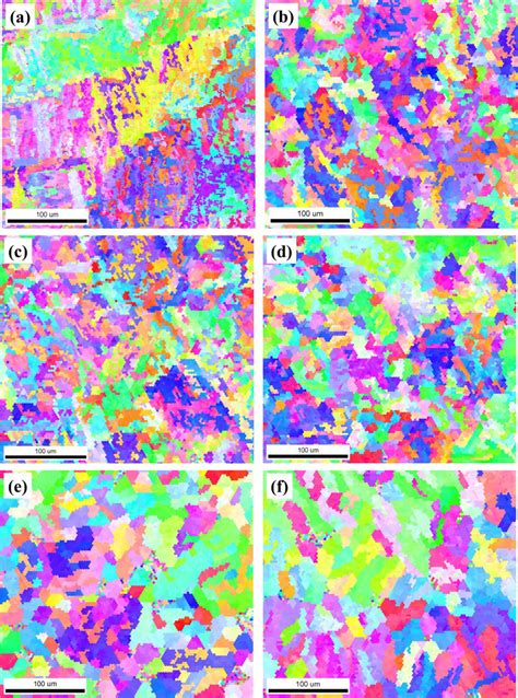 E Ebsd Images Showing Microstructural Features For The Specimens