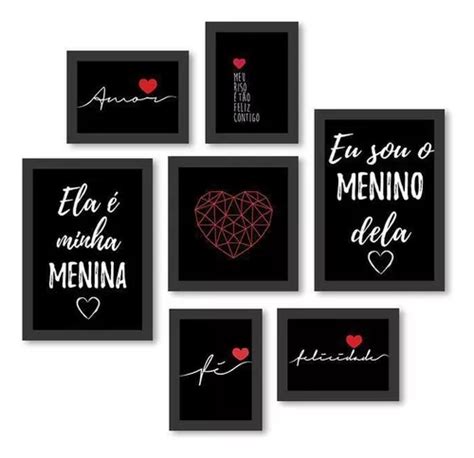 Kit 7 Quadros Decorativos Frases Casal Mercadolivre