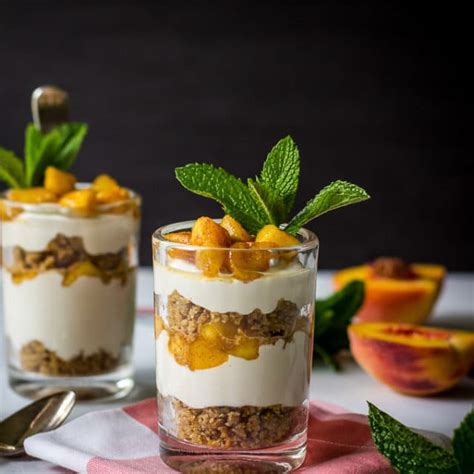 Peach Praline No Bake Cheesecake Parfaits The Beach House Kitchen