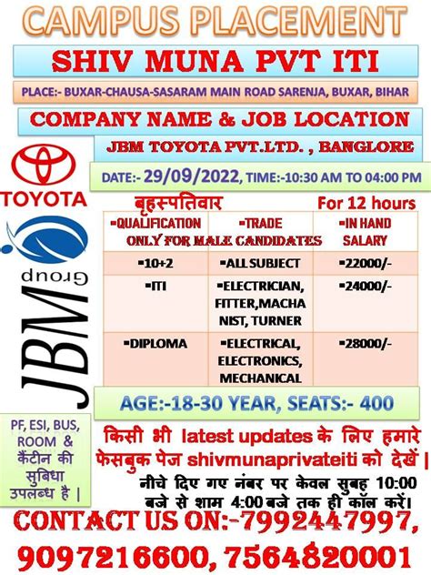 Jbm Group Job Vacancy Post Jbm Toyota Recruitment