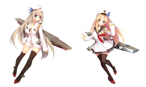 2girls Anthropomorphism Blonde Hair Blue Eyes Bra Breasts Cleavage Hat Lexington Long Hair