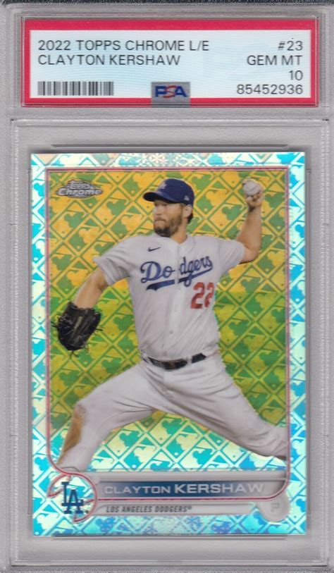 Topps Chrome Logofractor Clayton Kershaw Psa Gem Mint Ebay