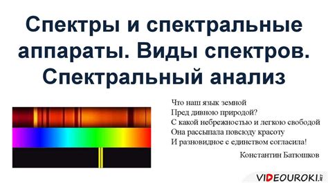 Спектры и спектральные аппараты. Виды спектров. Спектральный анализ ...