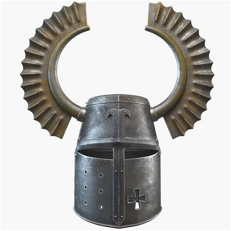 Horned Teutonic Knight Helmet 3d Model Knights Helmet Knight Helmet