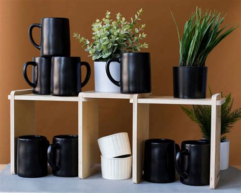 Modern Display Solutions Mug Display Candle Shelf Wooden Shelves