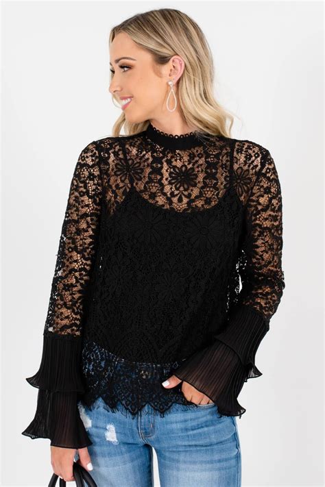 All Dressed Up Black Lace Top | Black lace tops, Lace top, Womens black ...