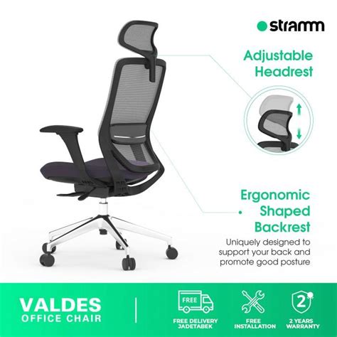 Jual KURSI KANTOR ERGONOMIS STRAMM VALDES I WITH ALUMUNIUM FOOTBASE