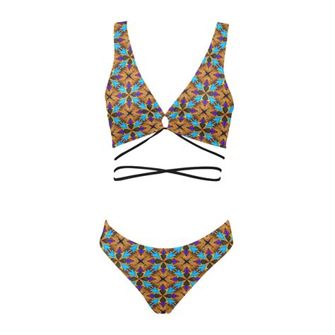 Dancing Triangles Cross String Bikini Set Model S Id D