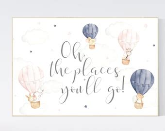 Hot Air Balloon Nursery Nursery Decor Neutral Gender Etsy