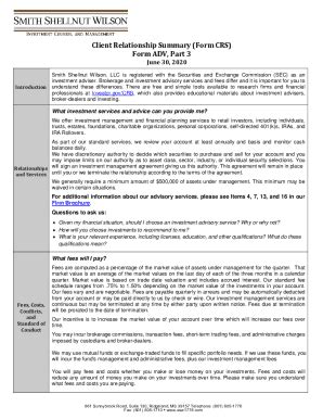 Fillable Online Client Relationship Summary Form Crs Form Adv Part