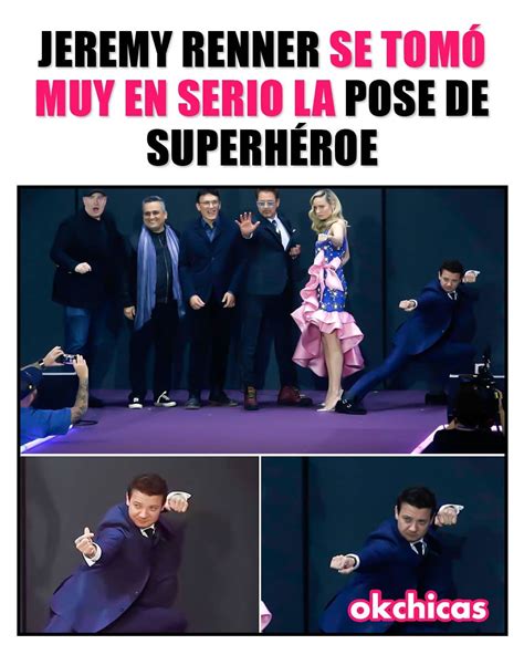 Jeremy Renner se tomó en serio la pose de superhéroe. - Memes