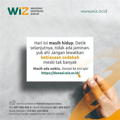 Jangan Lewatkan Kebiasaan Sedekah WAHDAH INSPIRASI ZAKAT