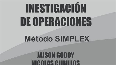 METODO SIMPLEX Ejercicio YouTube