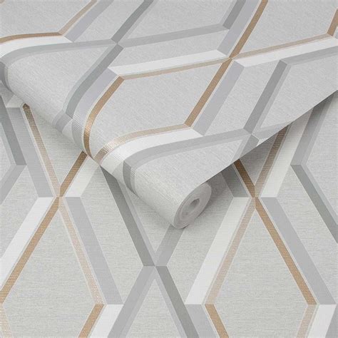 Superfresco Easy Prestige Geometric Wallpaper Grey Wilko