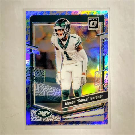 FUSÉE OPTIQUE AHMAD Sauce Gardner SP 2023 Panini emoji Holo Prizm