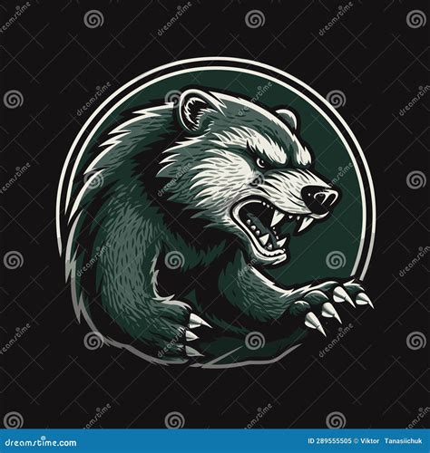Angry Honey Badger Head Vector Logo Template. Sport Honey Badger Logo