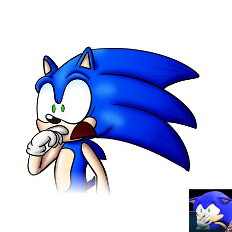 A Shocked Sonic By Ameerashourdraws On Deviantart