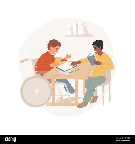 Adaptive Classroom Furniture Isolated Cartoon Vector Illustration