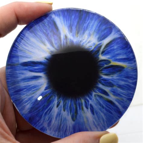 Large 78mm Intense Ice Blue Human Glass Eyes Handmade Glass Eyes