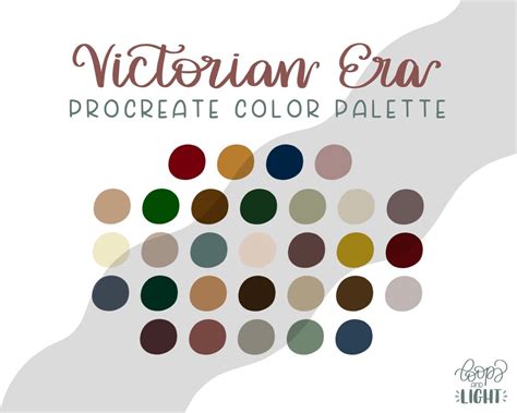 Victorian Era Color Palette Procreate Palette Victorian Style Etsy