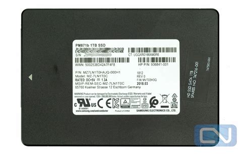 HP 936841-001 1TB SATA 6Gb/s 2.5" Samsung MZ-7LN1T0 PM871b Series SSD