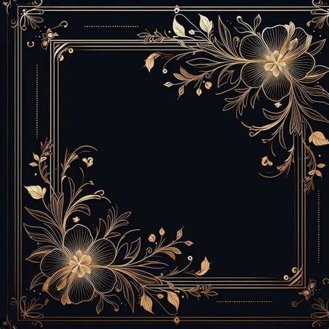 Premium Photo Luxury Golden Floral Frame Design Elegant Floral Frame