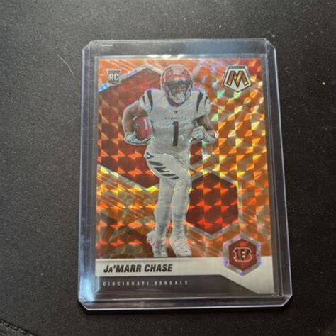 2021 Panini Mosaic JaMarr Chase Reactive Orange Color Match Mosaic RC