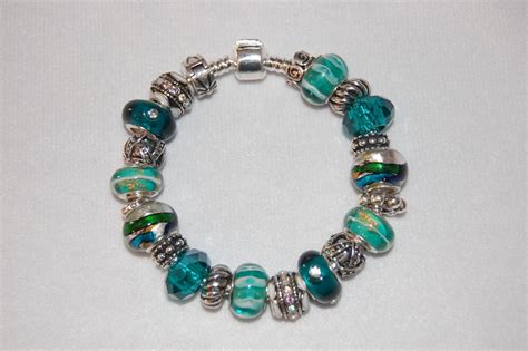 Pandora Style Teal Bracelet By Jennifersmuse On Etsy