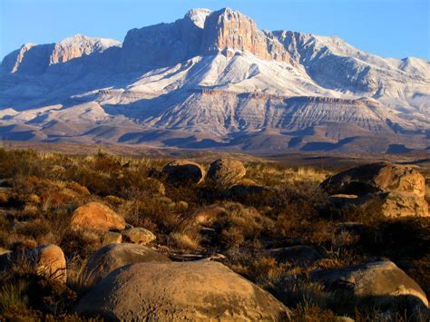 El Captain And Guadalupe Peak Landscape Image Free Stock Photo