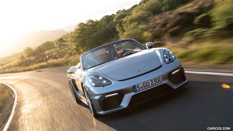 2020 Porsche 718 Spyder Color Gt Silver Metallic Front Caricos