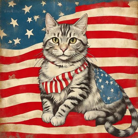 Fourth Of July Patriot Cat Art Free Stock Photo - Public Domain Pictures