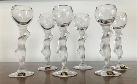 Set Of Six Bayel Golden Crown Nude Stem Glasses Artedeco Online