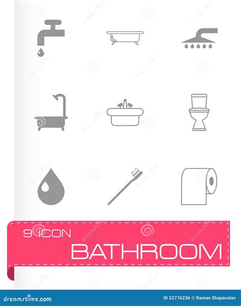 Vector Black Bathroom Icon Set Stock Vector Illustration Of Hygiene